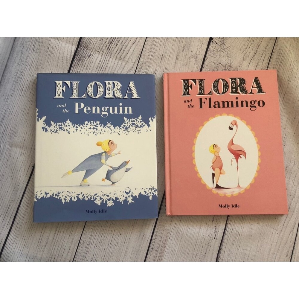Flora books set flamingo & penguin